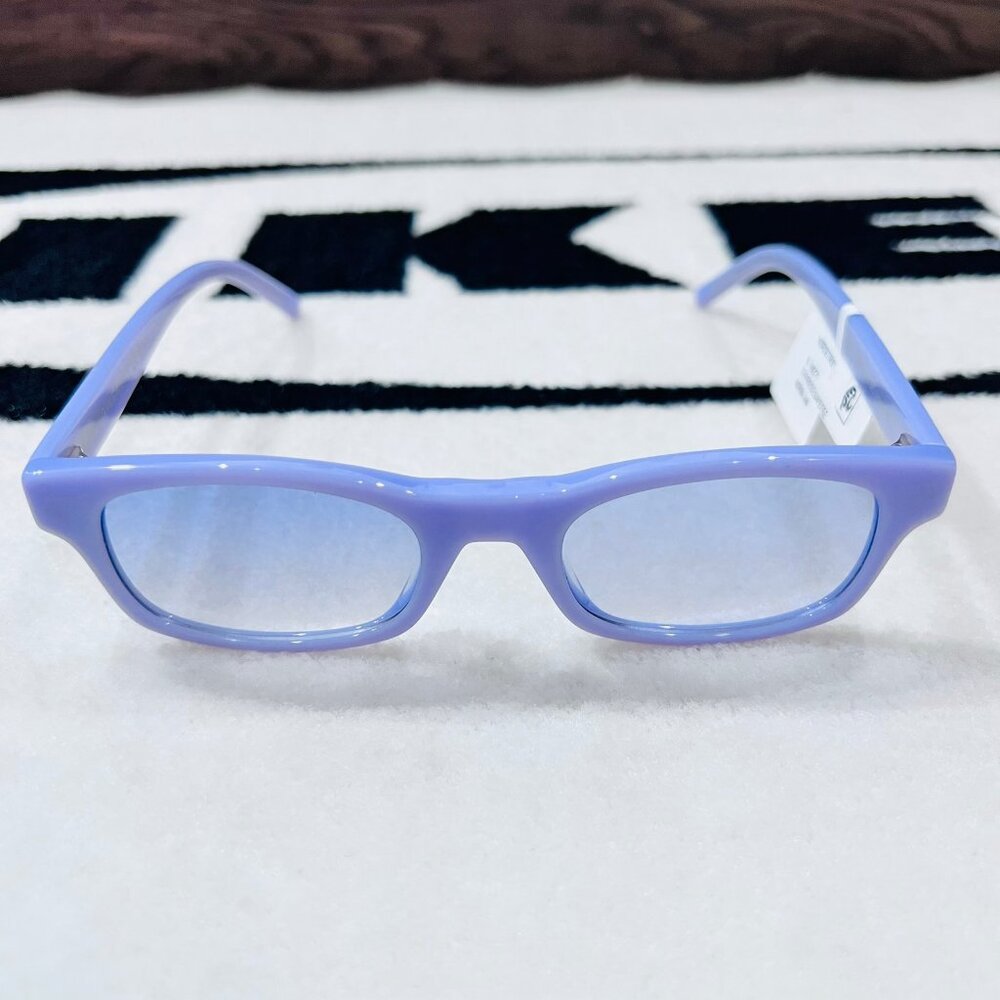 Givenchy 49mm Blue Rectangular Blue Light Blocking Glasses - Shiny Milky Lilac